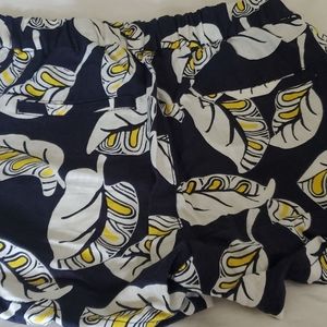 J Crew navy and white linen blend shorts